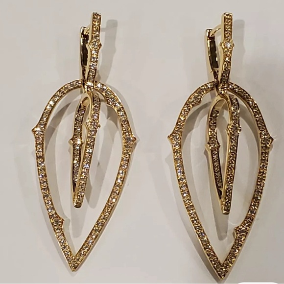 Stephen Webster 18k Yellow Gold and Diamond Convertible Earrings - Picture 4 of 11